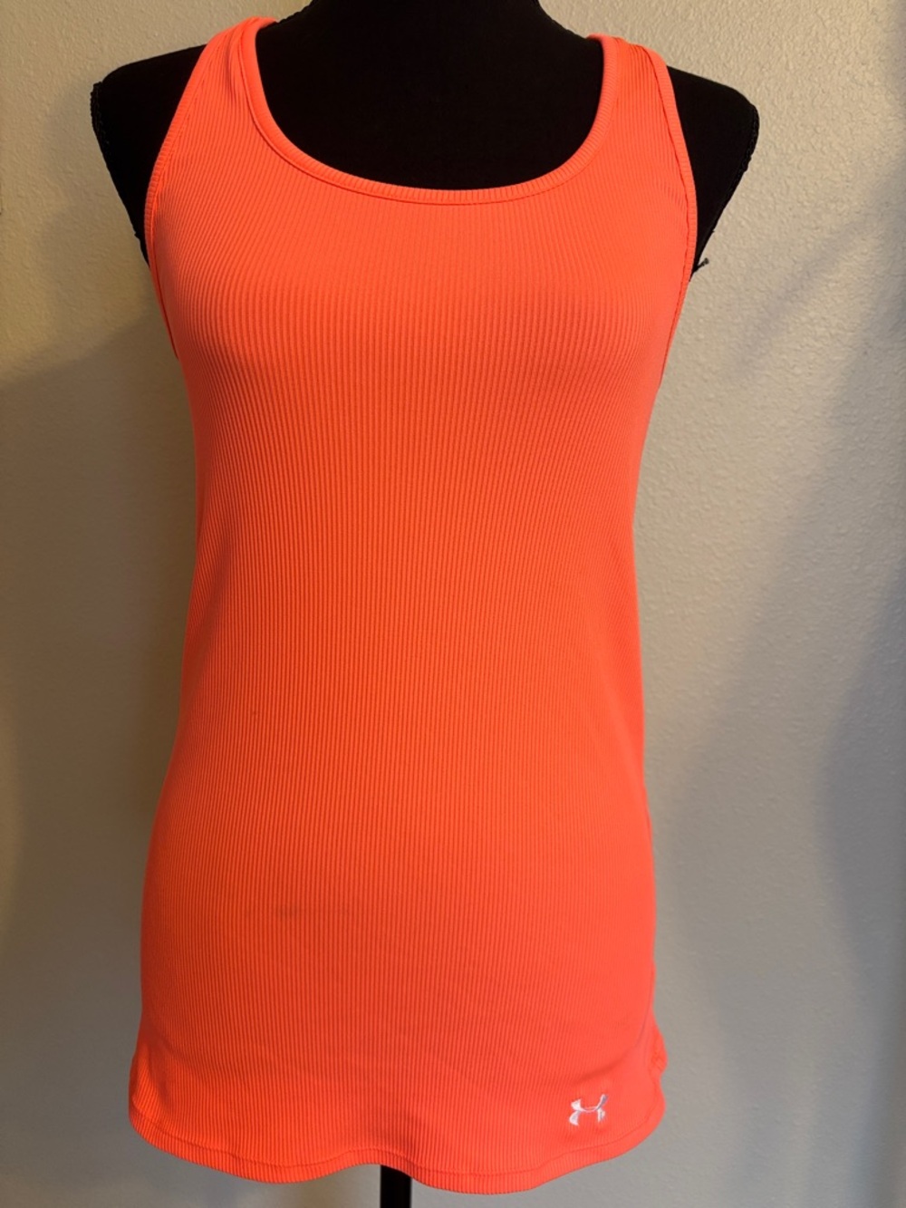 Under Armour Women’s Neon Coral Ribbed Tank Top - Vibrant Orange-Pink